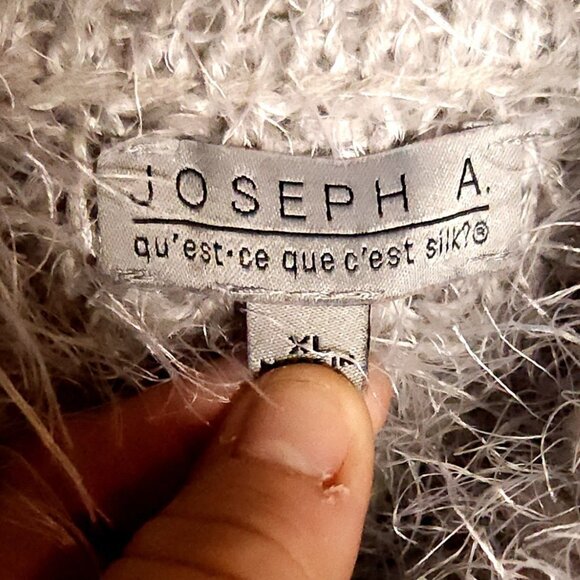 Joseph A Womens Grey Turtleneck Eyelash Sweater XL - Picture 4 of 6